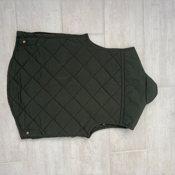 Vineyard Vines Vest Hunter Green Orange Trim XS Puffer Pockets Zip Button Preppy - Picture 9 of 11